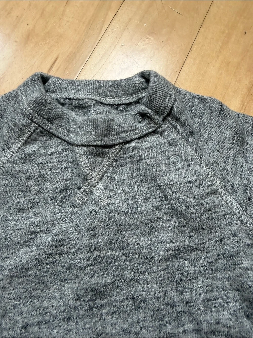 Baby GAP Grey Marled Short-Sleeve Romper - 6-12 Months